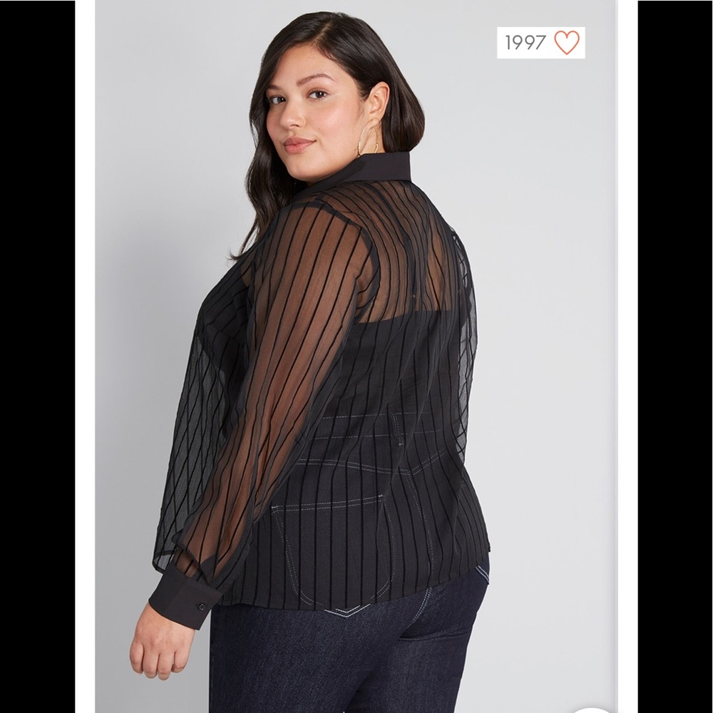 ModCloth Sheer Blouse - Picture 2 of 6
